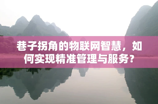 巷子拐角的物联网智慧，如何实现精准管理与服务？
