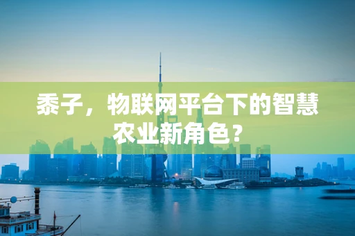 黍子，物联网平台下的智慧农业新角色？