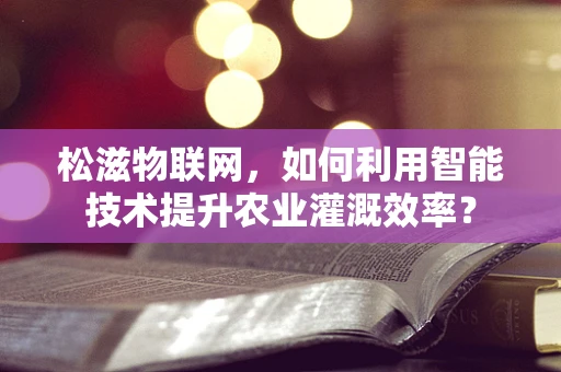 松滋物联网，如何利用智能技术提升农业灌溉效率？