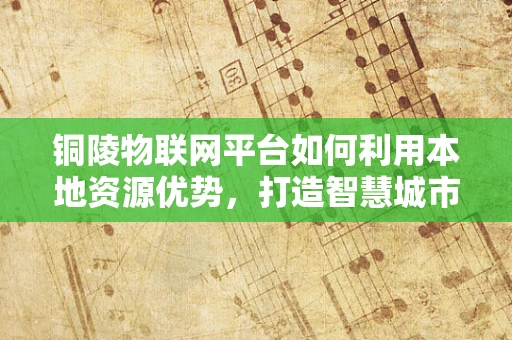 铜陵物联网平台如何利用本地资源优势，打造智慧城市新标杆？