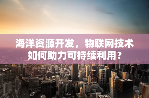 海洋资源开发，物联网技术如何助力可持续利用？