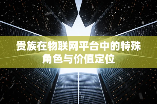 贵族在物联网平台中的特殊角色与价值定位