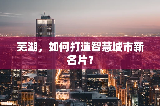 芜湖，如何打造智慧城市新名片？