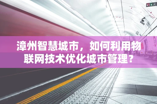 漳州智慧城市，如何利用物联网技术优化城市管理？