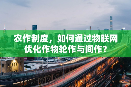 农作制度，如何通过物联网优化作物轮作与间作？