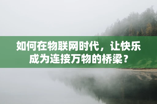 如何在物联网时代，让快乐成为连接万物的桥梁？