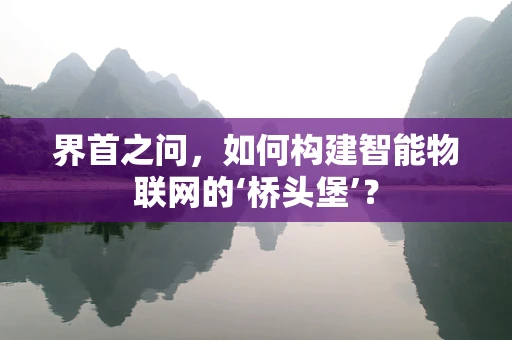 界首之问，如何构建智能物联网的‘桥头堡’？