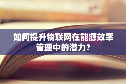 如何提升物联网在能源效率管理中的潜力？