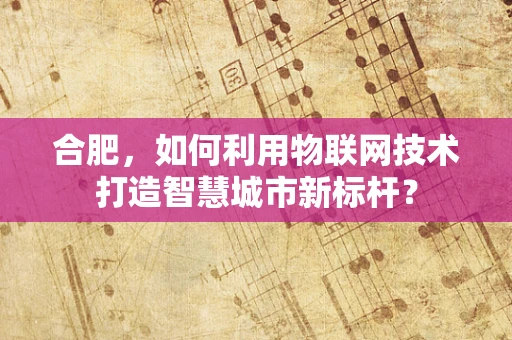 合肥，如何利用物联网技术打造智慧城市新标杆？