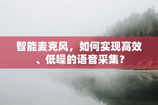 智能麦克风，如何实现高效、低噪的语音采集？