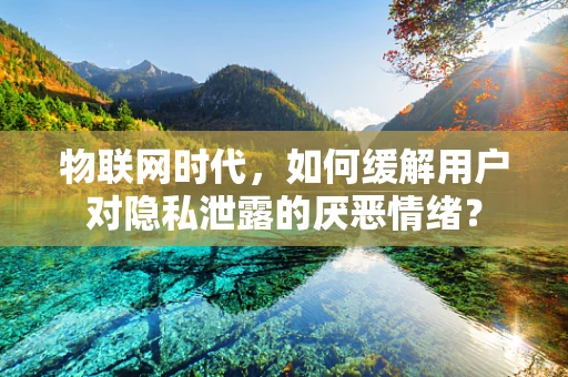 物联网时代，如何缓解用户对隐私泄露的厌恶情绪？