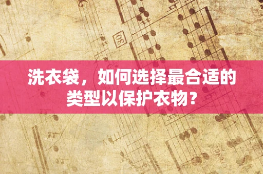 洗衣袋，如何选择最合适的类型以保护衣物？