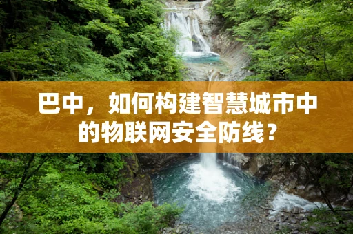 巴中，如何构建智慧城市中的物联网安全防线？