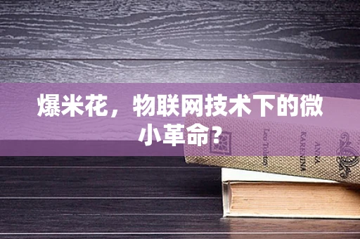 爆米花，物联网技术下的微小革命？