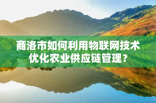 商洛市如何利用物联网技术优化农业供应链管理？