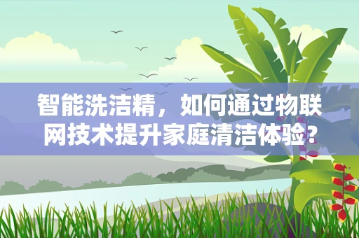 智能洗洁精，如何通过物联网技术提升家庭清洁体验？