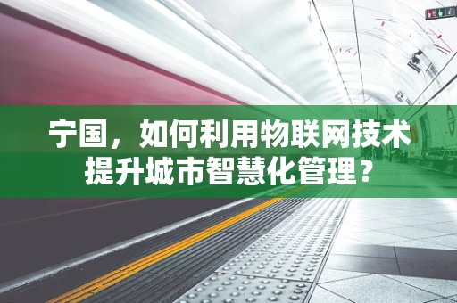 宁国，如何利用物联网技术提升城市智慧化管理？