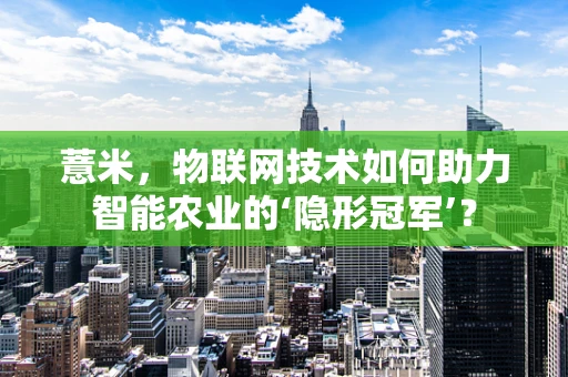 薏米，物联网技术如何助力智能农业的‘隐形冠军’？