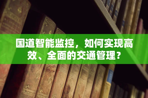 国道智能监控，如何实现高效、全面的交通管理？