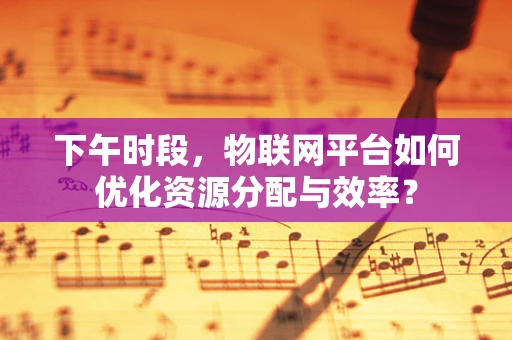 下午时段，物联网平台如何优化资源分配与效率？