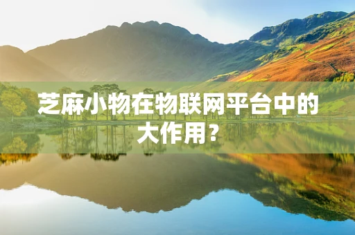 芝麻小物在物联网平台中的大作用？