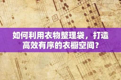如何利用衣物整理袋，打造高效有序的衣橱空间？