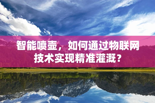 智能喷壶，如何通过物联网技术实现精准灌溉？