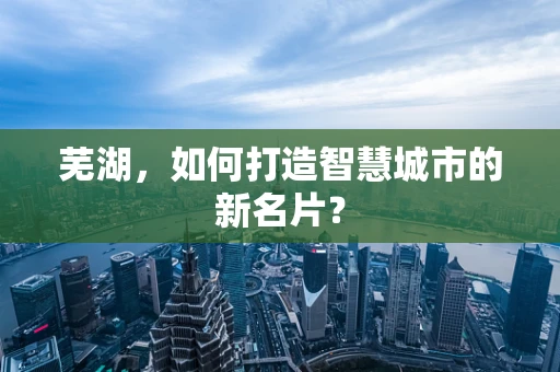 芜湖，如何打造智慧城市的新名片？