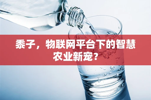 黍子，物联网平台下的智慧农业新宠？